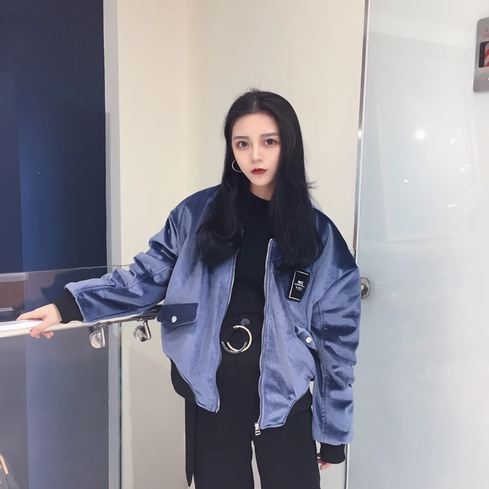 

Applique letter velvet thickening cotton-padded baseball uniform wadded jacket outerwear