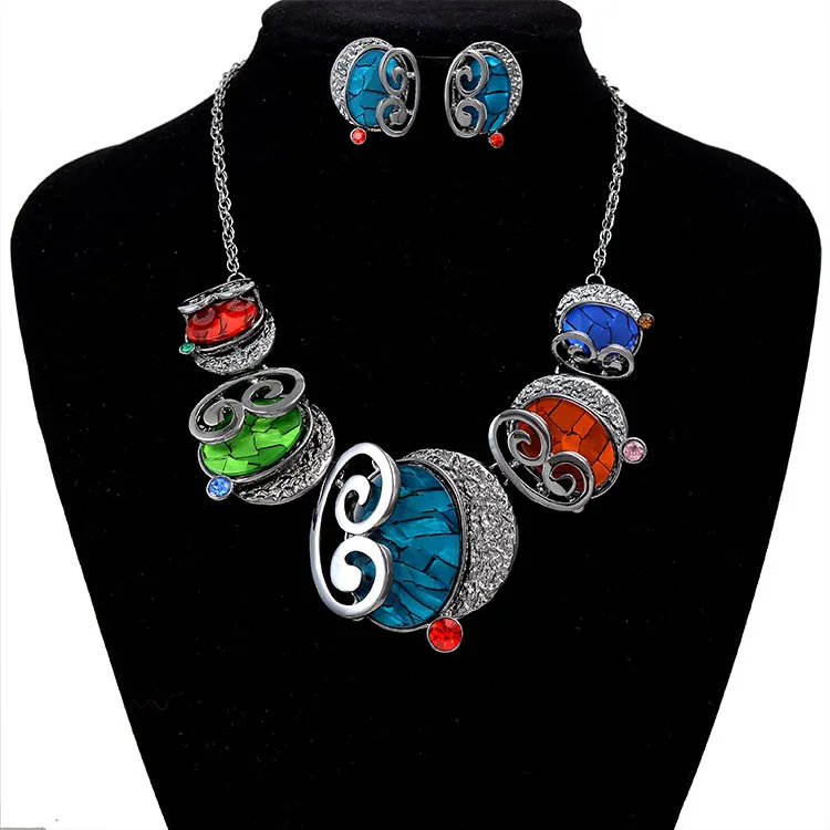 Vintage austrian crystal jewelry sets for women, creativity necklace