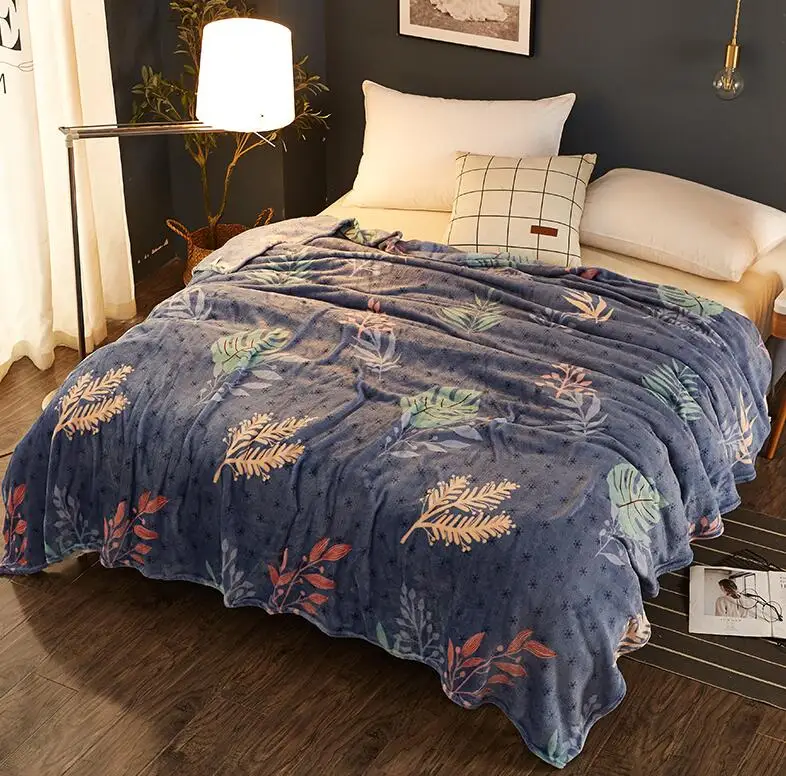 LREA высококачественное Коралловое Флисовое одеяло на кровать, мягкое зимнее теплое одеяло для дивана, теплое покрывало - Цвет: jinzhiyuye