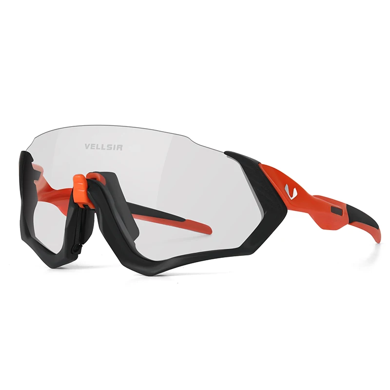 Profession Photochromic Cycling Flight Sunglasses Sports Cycling Mountain Bike Cycling Goggles Cycling Sunglasses UV400 Eyewear - Цвет: V black orange