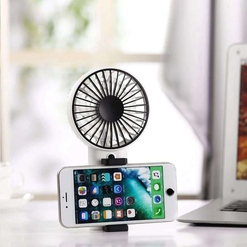 

Mobile Phone Bracket Mini Fan Portable Usb Rechargeable Air Conditioner Summer Cooler Fan (White)