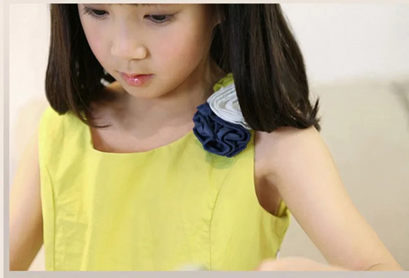 baby girls dress Fashion dress Splice Dimensional flowers Beautiful princess girl party dress vetement enfant fille robe vestido (3)