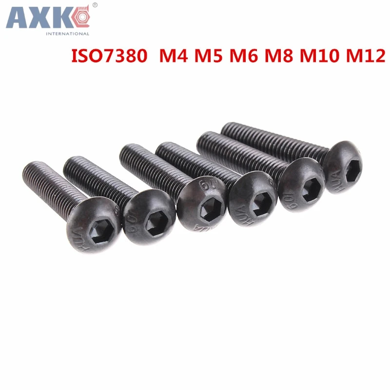 

AXK Iso7380 10.9 carbon steel round head screw black M4 M5 M6 M8 M10 M12 screws bolt hex socket