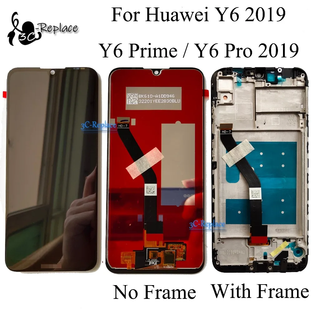 Черный 6,1 дюймов для huawei Y6 /Y6 Prime /Y6 Pro ЖК-дисплей с сенсорным экраном дигитайзер в сборе с рамкой