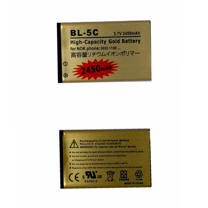 

BL-5C Replacment Bateria for Nokia 2610 2600 2300 6230 6630 n70 n71 1112 1208 1600 1100 1101 Battery Accumulator for Nokia Phone