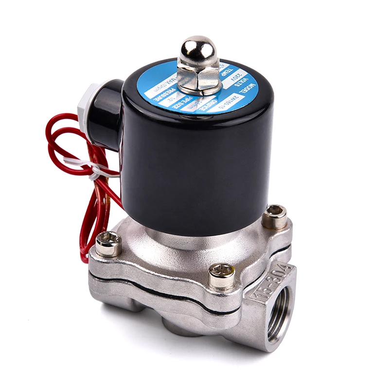 1/" BSP Нержавеющая сталь 304 нормально закрытый AC220V воды Соленоидный клапан