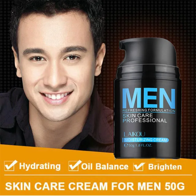 

Brand Laikou Natural Men's Skin Care Cream Face Lotion Moisturzing Oil Balance Brighten Pores Minimizing 50g Men Facial Cream