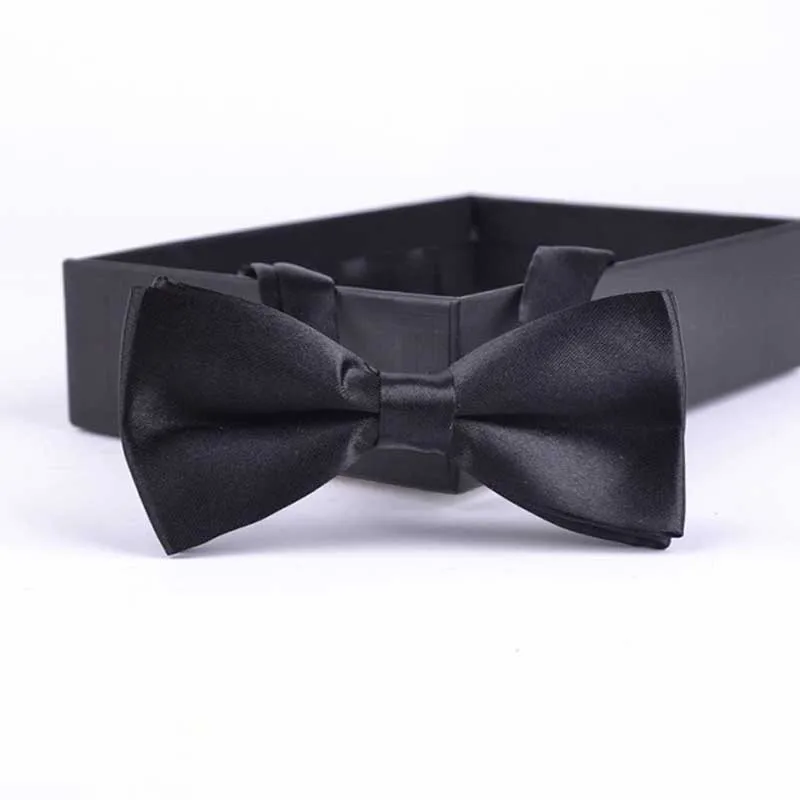 Детские Модные Классические однотонные вечерние галстуки-бабочки для свадьбы, ужина, школы, детские галстуки, синий, красный, черный - Цвет: a01