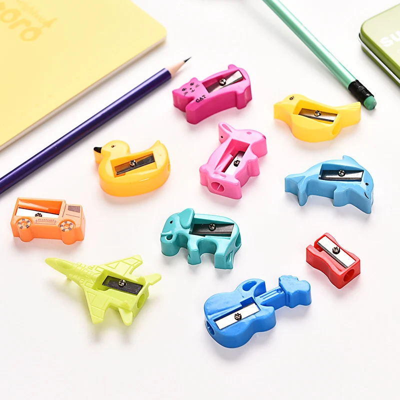 5Pcs/set Pencil Sharpener Rotating Single hole Eraser Rubber Pencil