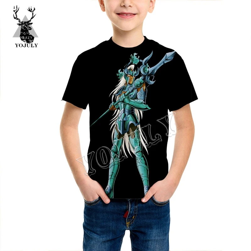 Kids t shirt YOJULY/футболка с 3D принтом в стиле аниме «Сейя» Детская футболка с Короткими Рукавами Летняя модная повседневная футболка с круглым вырезом для малышей KT63 - Цвет: Kids t shirt