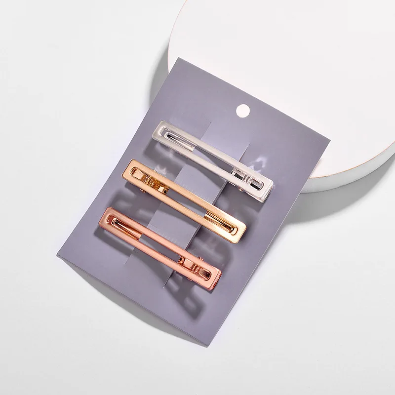 

Gold Plating Square Metal Hair Clip Simplicity Metallic Hair Clips Barrettes Set for Women Hair Accessories