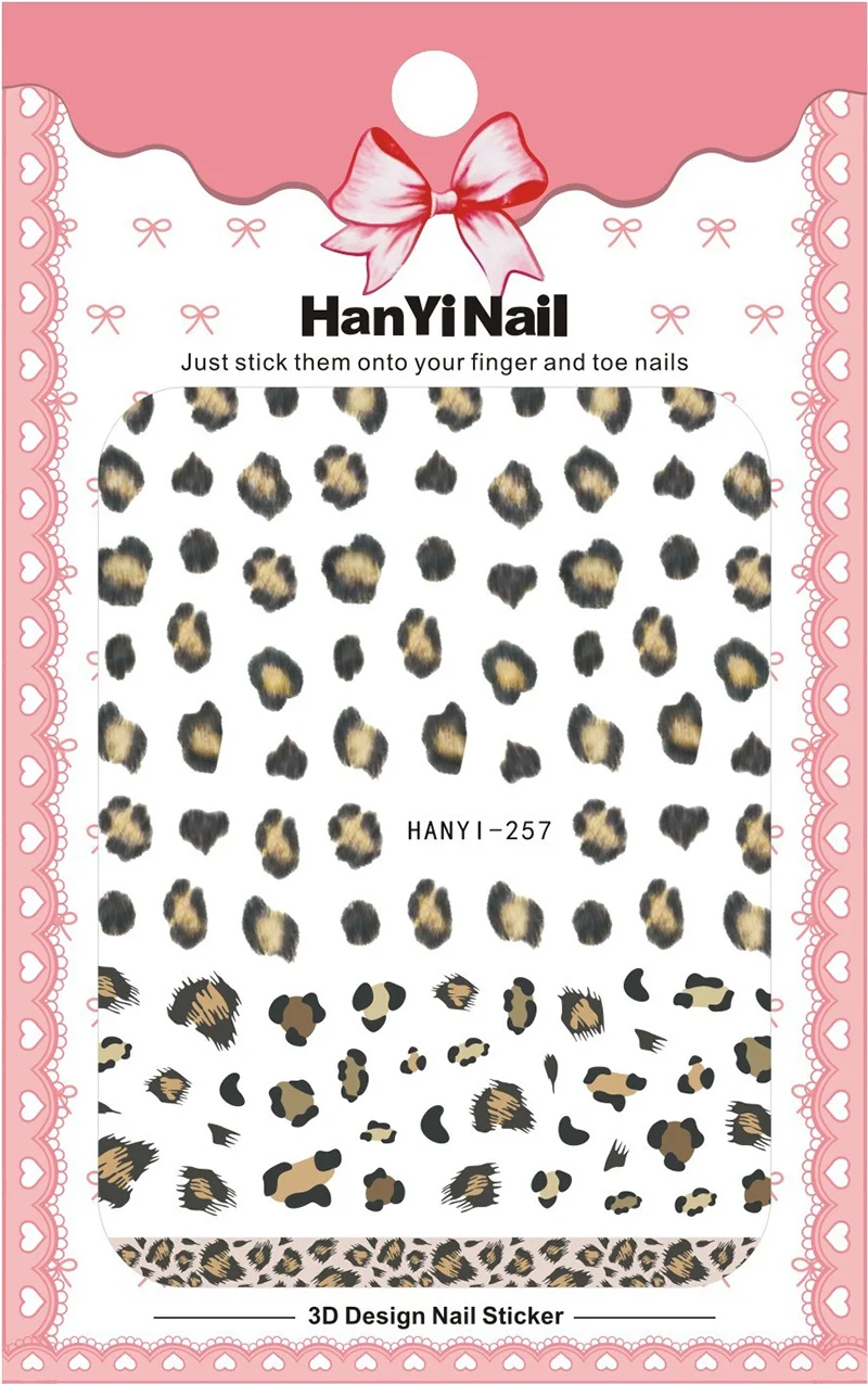 

New 1 Sheet Full Cover Leopard Design Nail Sticker Water Transfer Patch Foils Nail Decals DIY Stamp Tips