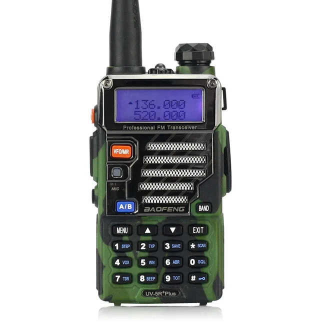 Baofeng UV-5R Plus двухдиапазонный двухсторонний радиоприемник Ham Walkie Talkie Pofung 5 Вт 128CH UHF VHF FM VOX двойной дисплей - Цвет: Camo