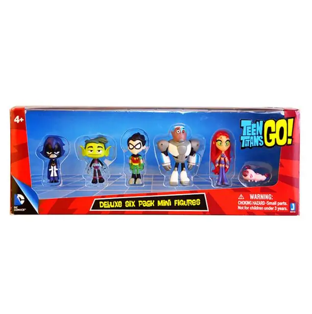 6 шт./компл. Teen Titans Go фигурка Робин Зверь Мальчик Ворон киборг Starfire Silkie Teen Titans фигурка ПВХ экшн-фигурка детские игрушечные фигурки подарок