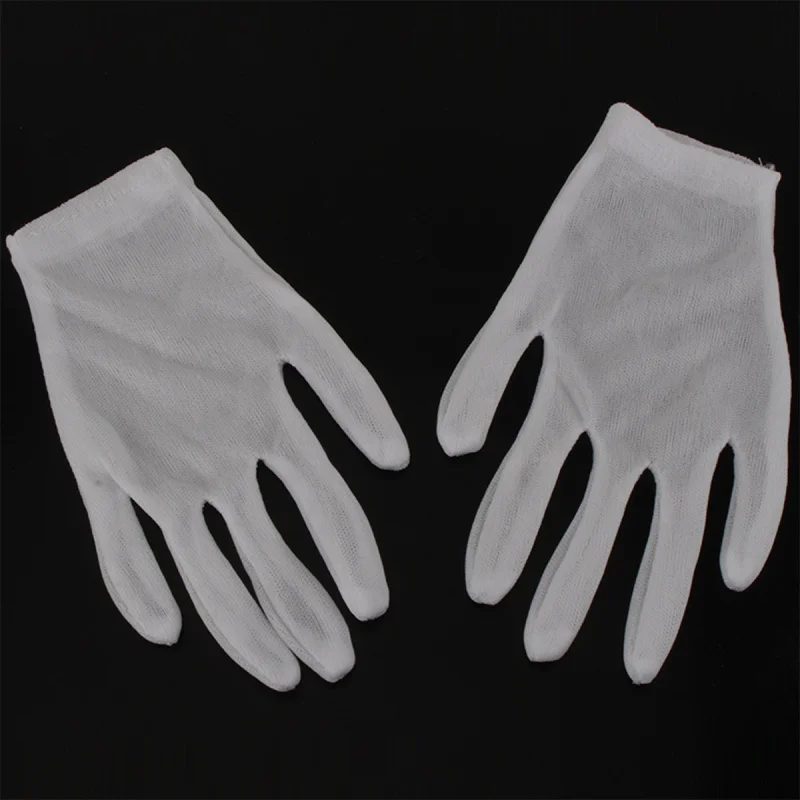 12 шт. белые нейлоновые рабочие перчатки для здоровья, защитные перчатки для защиты рук, перчатки для чистой комнаты