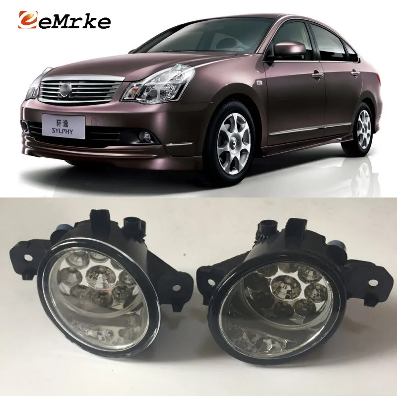 EEMRKE For Nissan Bluebird Sylphy Almera G11 2005 2011 9 Pieces Led Halogen Fog Lights 12V