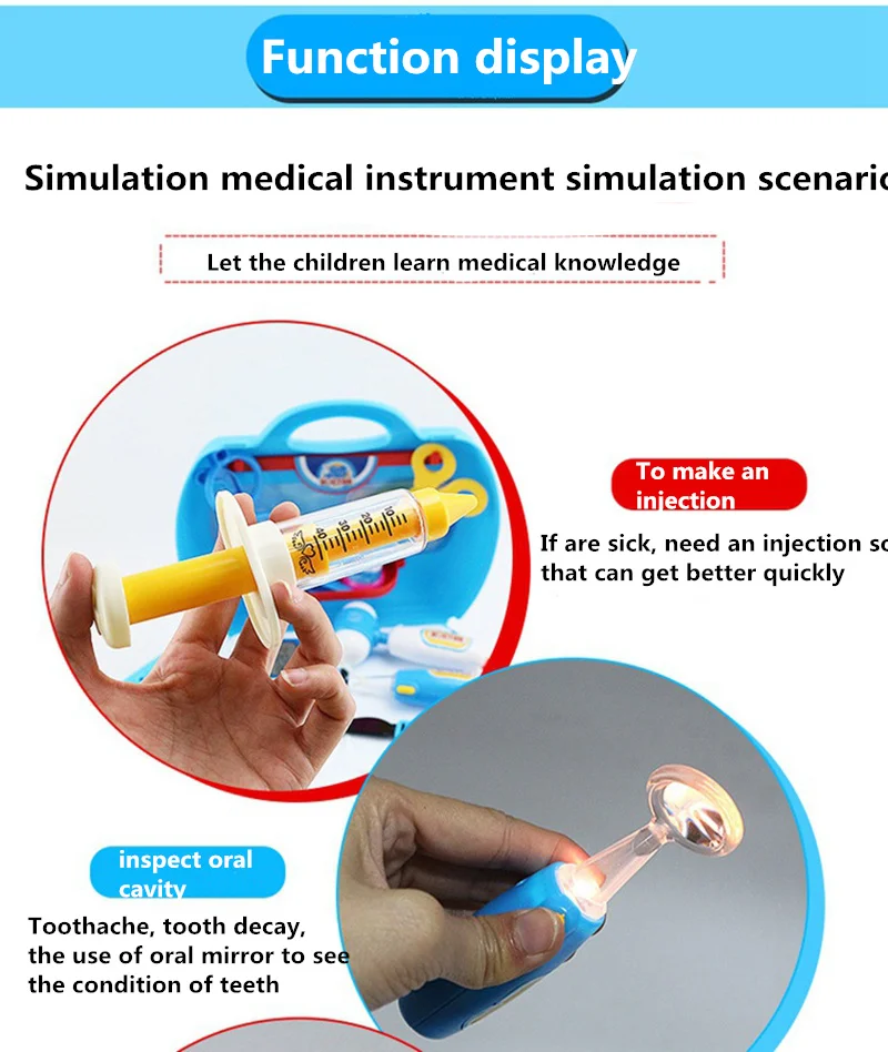 18 шт. DIY доктор моделирование медицина коробка игрушка Шприц очки устные зеркало сцены моделирования родитель-ребенок взаимодействия подарок для детей