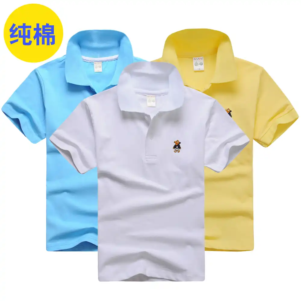 Polo De Alta Calidad Para Ninos Y Ninas Ropa Para Bebe Nino O Nina Camiseta De Algodon De Manga Corta Blanco Solido Camiseta Roja Y Amarilla Kids Boys Polo Boys Polo Shirtpolo Shirt Baby