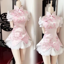 Новое китайское платье в китайском стиле, розовая юбка вишневого цвета 1/3 1/4 SD DD BJD, кукольная одежда