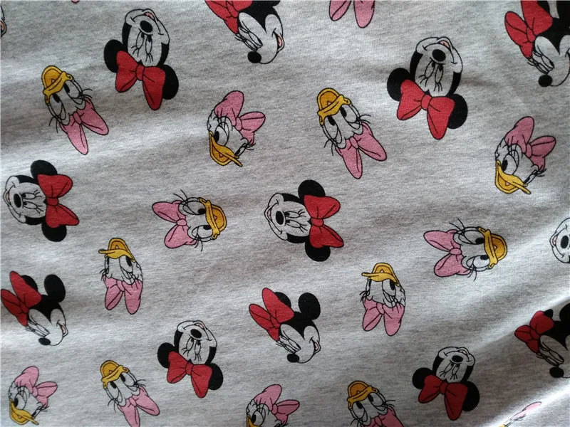 

50*170cm bow Minnie Daisy duck patchwork Knitted cotton fabric for Tissue Kids Bedding textile for Sewing Tilda Doll Cloth