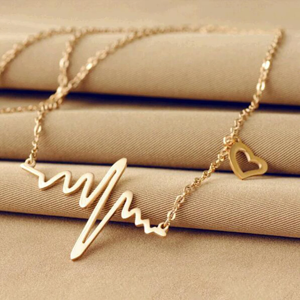 FAMSHIN-2016-Hot-Simple-Wave-Heart-Necklace-Chic-ECG-Heartbeat-Gold-Pendant-Charm-Lightning-Necklace-for