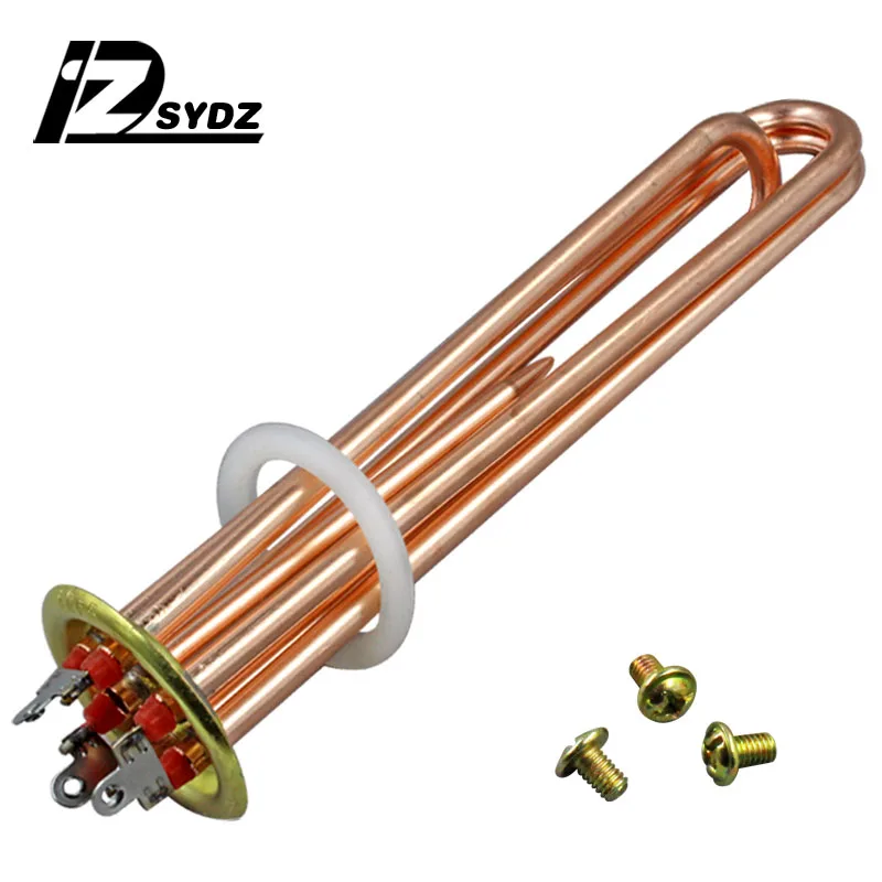 

Pure copper 63mm flange electric water heater heating tube electric heating water tank heater 380V 6KW