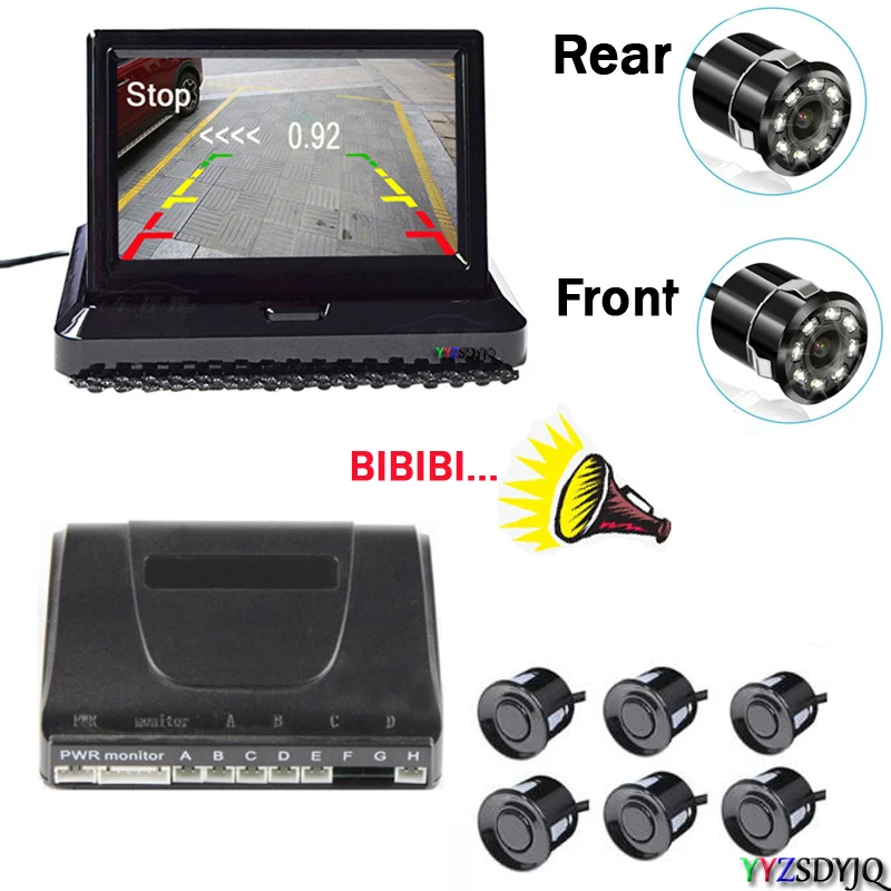 Car Video parking sensor 6 Show Distance Front and back Car rear view