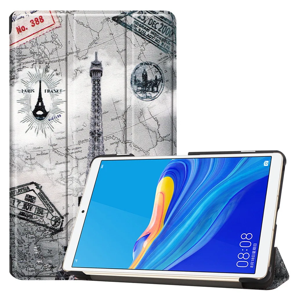 E Чехол-подставка из искусственной кожи для huawei M6 8,4 дюймов, тонкий чехол-подставка для планшета с автоматическим сном/бодрствующим защитным чехлом - Color: E