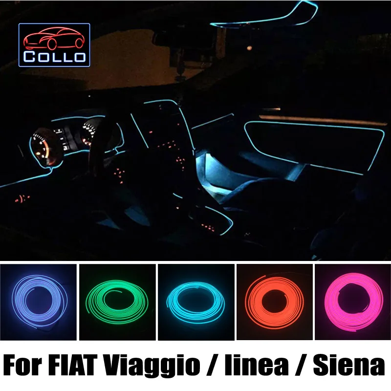 

9 Meter A Set EL Wire / For FIAT Viaggio / linea / Siena / Car Interior Romantic Atmosphere Lamp / Car Console Decorative Strip