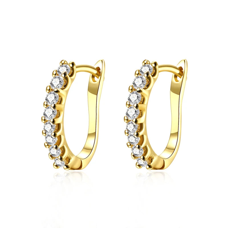 

Garilina Stud earrings Fashion 2018 New Brand designer White CZ gold earrings for women jewelry E2176
