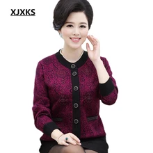 Brand women cashmere sweater 2016 middle aged autumn and winter thick casual sweaters Plus velvet long sleeved cardigan