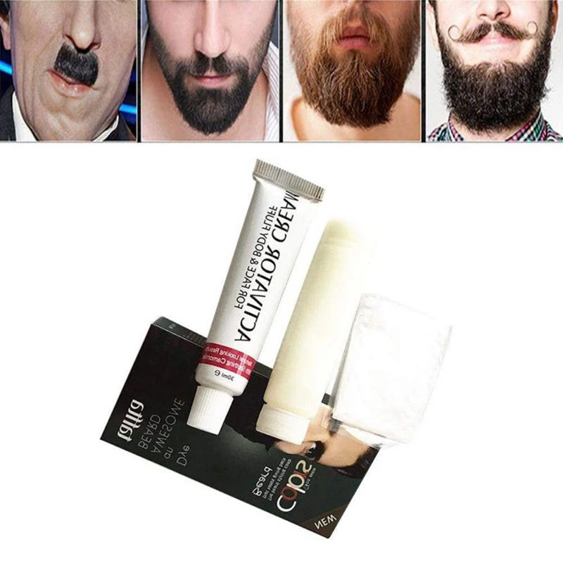 Мужская краска для бороды крем для мужчин усы и борода краситель крем быстрый цвет натуральная черная борода оттенок крем модная краска для бороды
