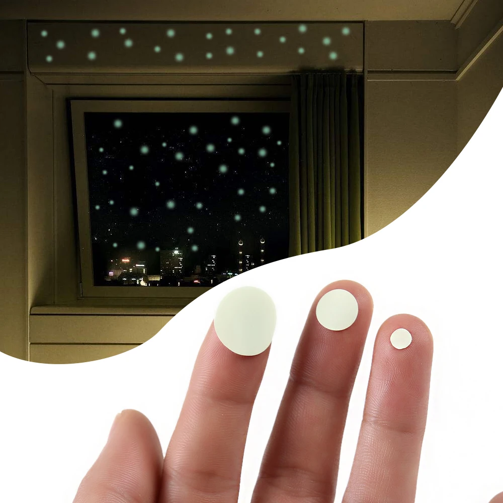 2 Sheets/set Glow in the Dark Star Wall Stickers Round Dot Luminous