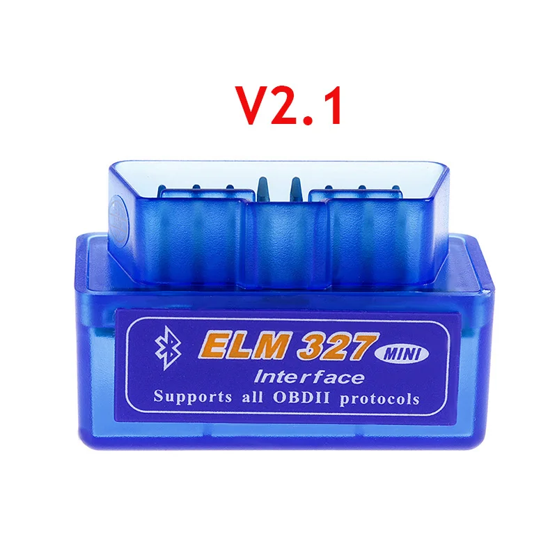 Rovtop мини ELM327 V2.1 Bluetooth OBD2 Авто кодовый считыватель сканирующий инструмент ELM 327 Автомобильный диагностический сканер для андроид Symbian Z2 - Цвет: Blue