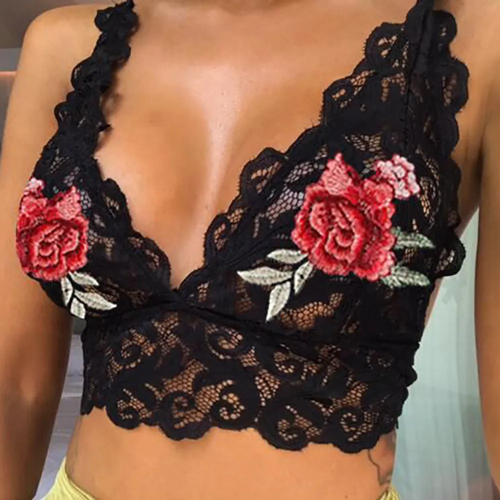 

2019 Corset for women sexy lace camisole tank top Women Lingerie Corset Lace Flowers Appliques Bralette Bralet Tank Crop z70