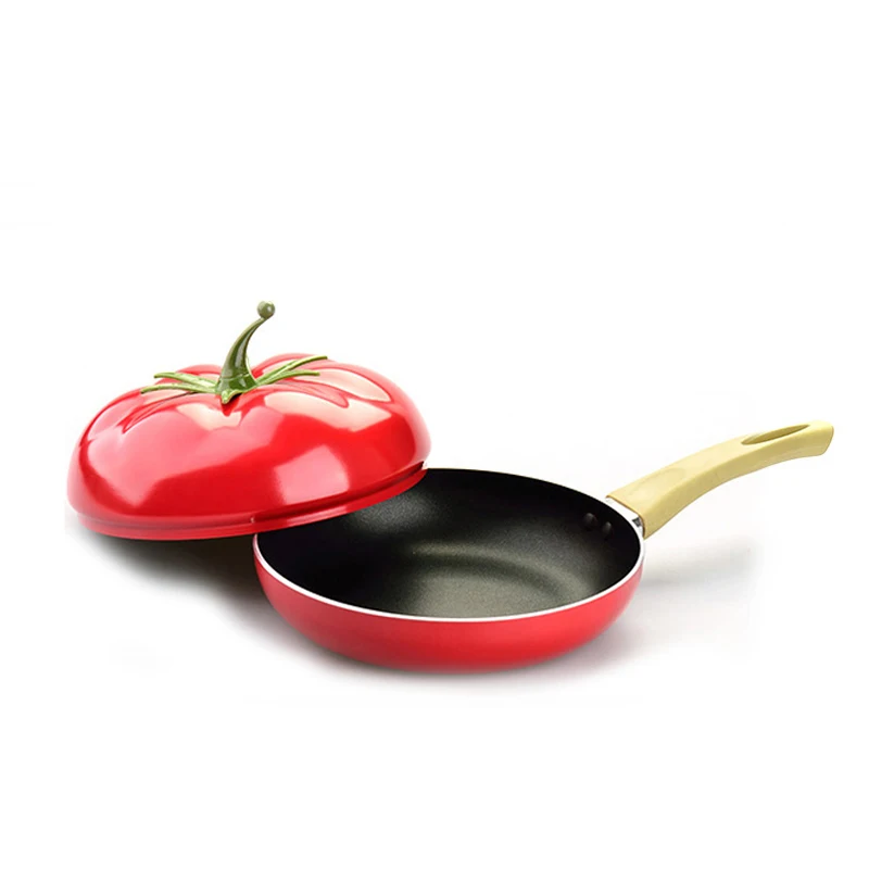 Лидер продаж, сковорода для фруктов, кастрюля, цветная кастрюля, керамическая сковорода, сковорода-гриль, индукционная плита, газовая алюминиевая кухонная посуда, Прямая поставка - Цвет: Tomato Fry Pan