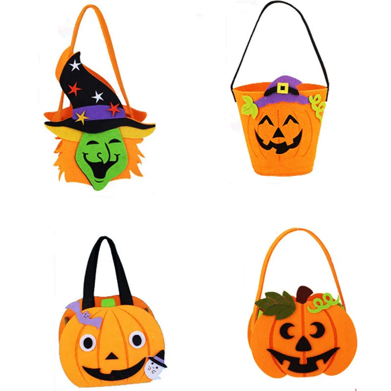 

Halloween Pumpkin Hand Bags Gift Candy Hand Bags Pumpkin Pot Dress Up Prop Candy Bag Hallowmas Party Supplies
