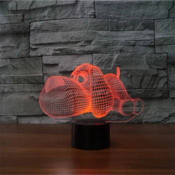 

Touch Switch Desk NightLight Colorful Cartoon Sleepy Dog USB LED Table Acrylic Lamp 3D Light Illusion New Year Gift Home Decor