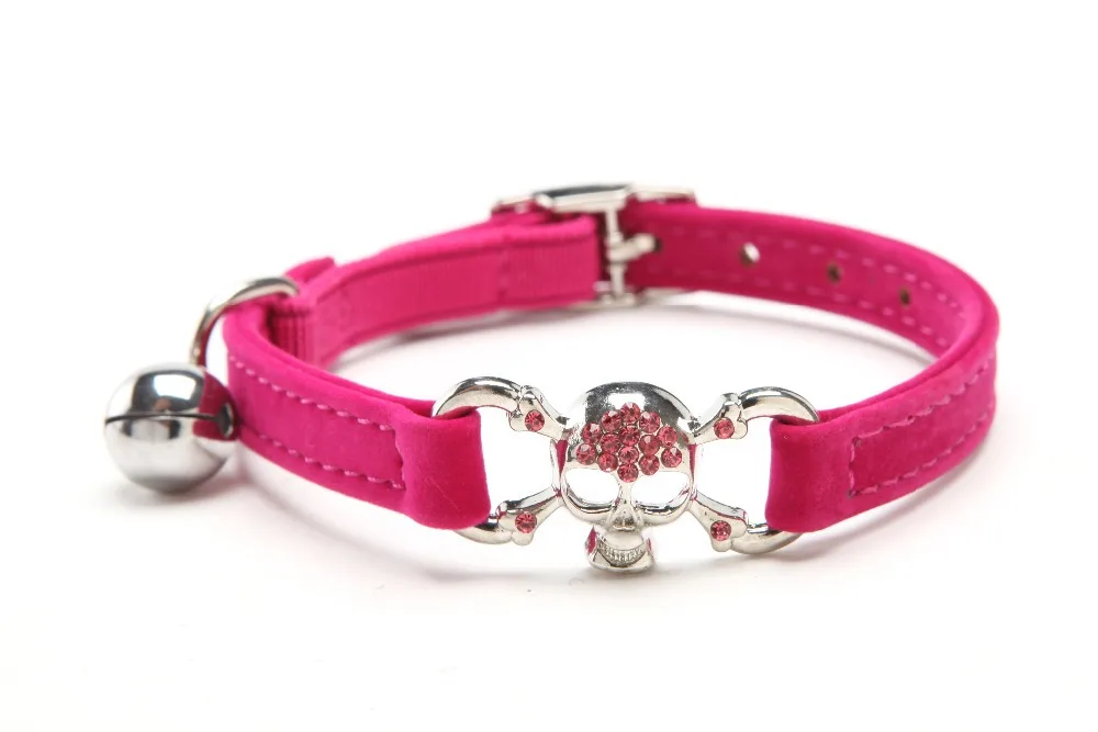 Горячие Bling пиратский череп Бархатный кот воротничок товары для животных амулеты