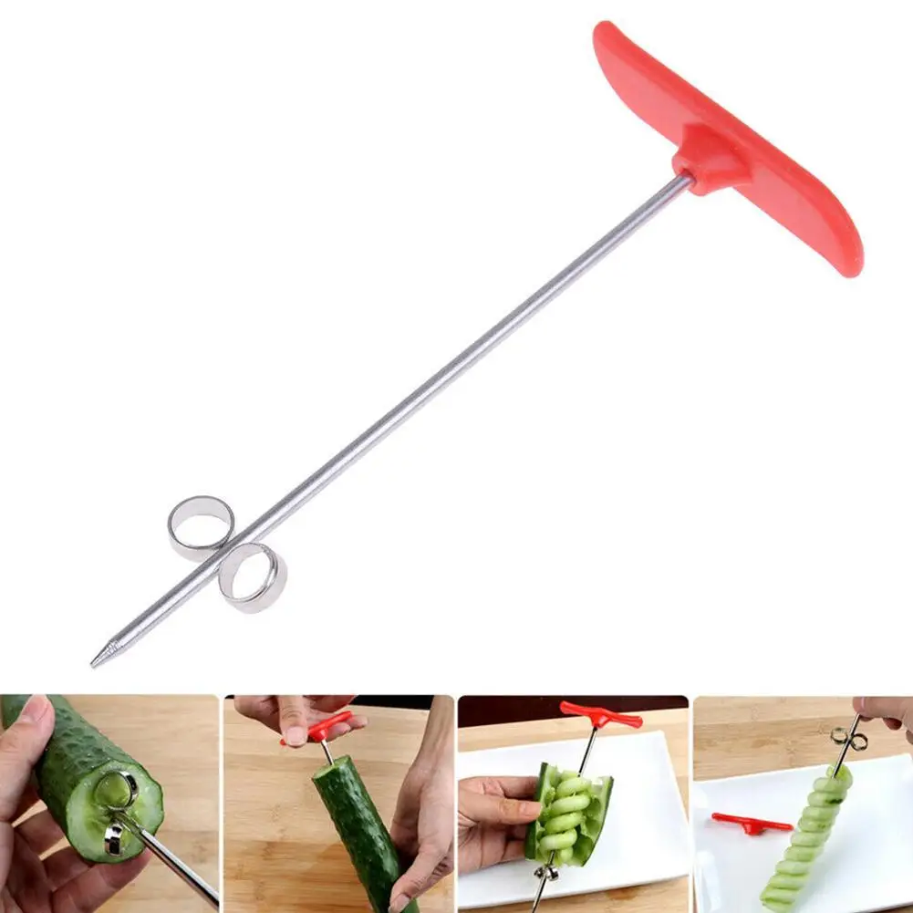 

Potato Carrot Cucumber Salad Chopper Manual Spiral Screw Slicer Cutter Spiralizer Vegetables Spiral Knife Carving Tool
