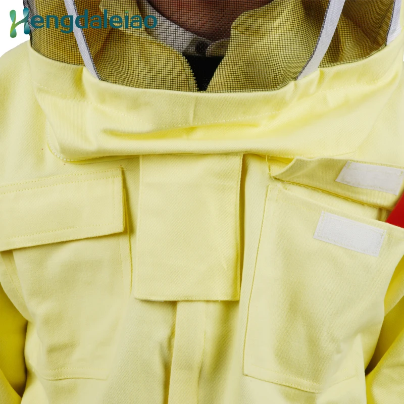 HDBC-004 Заводская поставка желтая защитная куртка/костюм с кронштейном для пчеловода