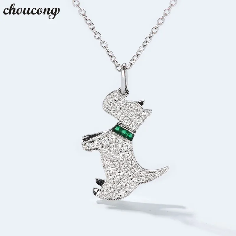 

choucong Fashion Dog Pendant Cubic Zirconia 925 Sterling silver Party Wedding Pendant with Necklace for women Bridal jewelry