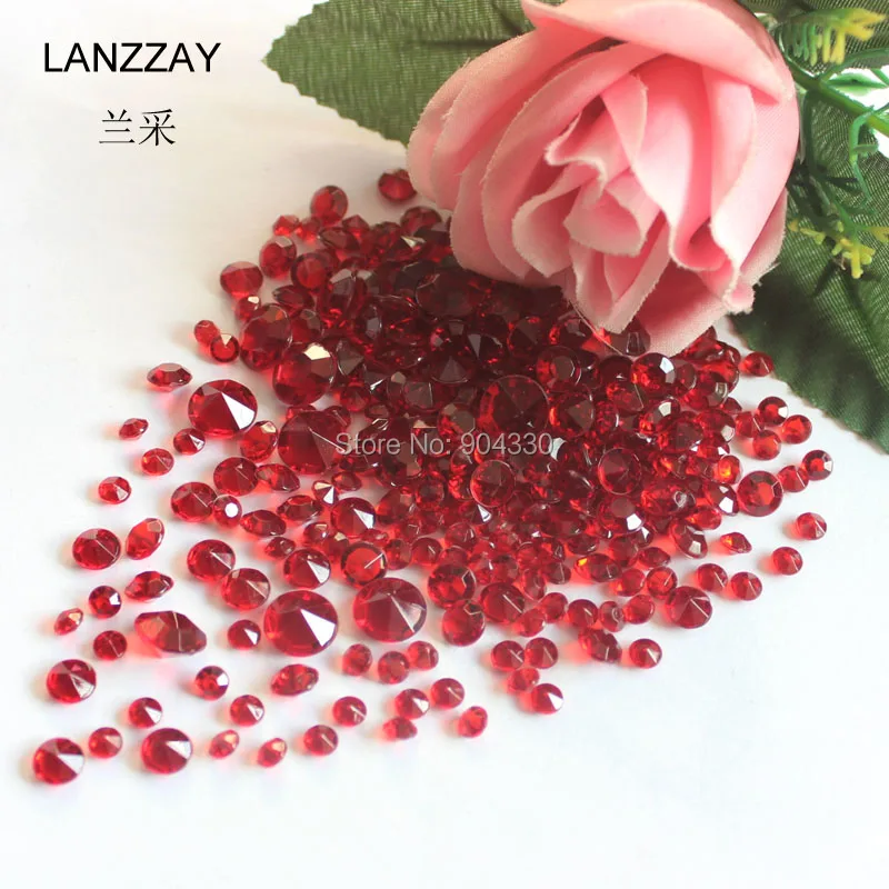 Бесплатная доставка lanzzay 1200 шт. criomson семена красных цветов 3 размера акриловые
