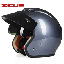 Мотоциклетный шлем JET Винтаж 3/4 Ретро мото КАСКО скутер capacete открытый шлем DOT ZEUS 381C