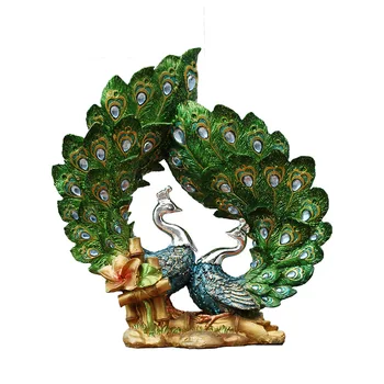 

Home Decor Modern Peacock Figurines Bedroom Porch Furnishings Personalized Resin Ornament Craft Birthday Gift