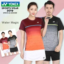Yonex мужские футболки для бадминтона дышащие удобные быстросохнущие фитнес соревнования с коротким рукавом спортивные футболки