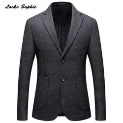 1 шт. мужской плюс размер slim fit blazer jacket 2019 Весенняя мода шерстяной большой карман маленький Блейзер мужские узкие офисные куртки пальто