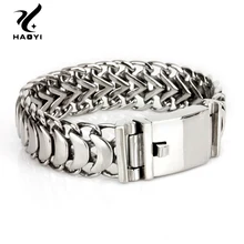 22 см длинный мужской Байкерский тяжелый широкий браслет из нержавеющей стали
