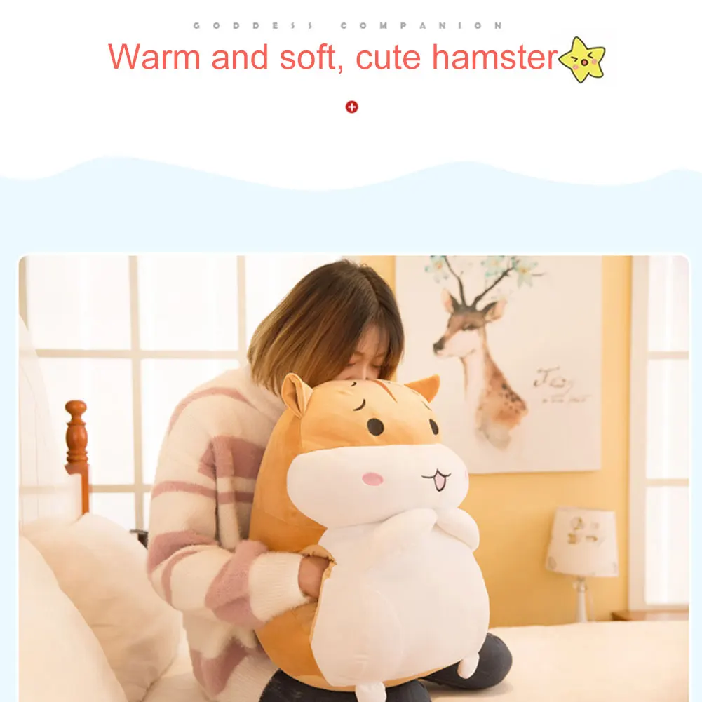 

Adorable Fat Hamster Plush Toy Doll Girl Bedroom Decor Ornaments Birthday Doll for Kids Hamster plush toy pillow H99F