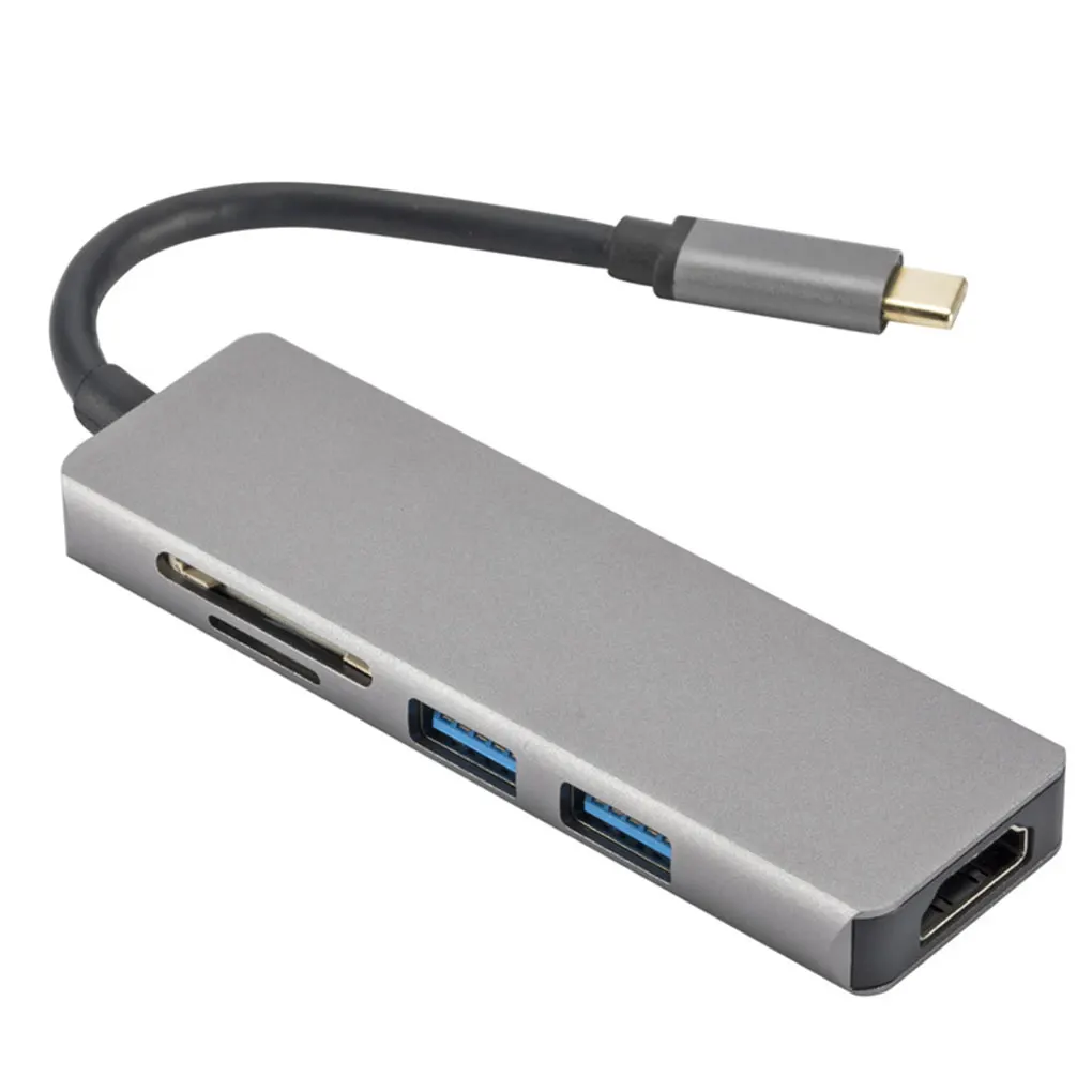 Новое поступление Тип-C до 2 Порты и разъёмы USB3.0 концентратор HDTV SD/TF Card Reader USB 3,0 Многофункциональный Card Reader адаптер